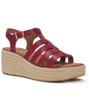 Fitflop Platfforms Espadrille Wedge Sandal - Red