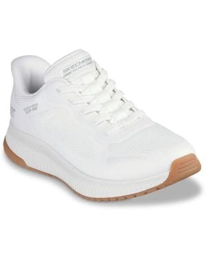 Skechers Hands Free Slipins Bobs Squad 4 Staple Look Sneaker - White
