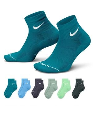 Nike Everyday Elevated Ankle Socks 6 Pack - Blue