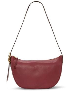 Lucky Brand Eloi Crescent Leather Shoulder Bag - Red