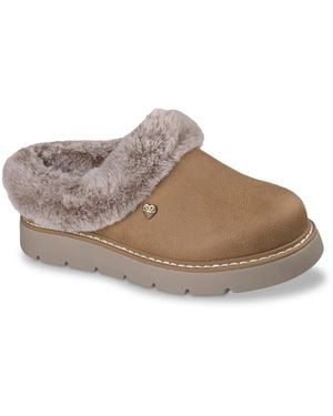 Skechers Wide Width Bobs Keepsakes Lite Cozy Blend Slipper - Brown