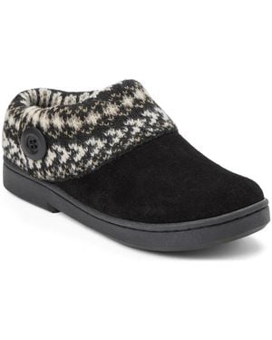 Clarks Fair Isle Sweater Clog Slipper - Black