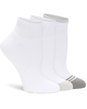 Lemon Powder Cush Quarter Ankle Socks 3 Pack - White