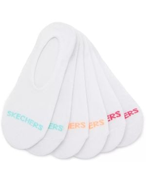 Skechers Sport No Show Liners 6 Pack - White