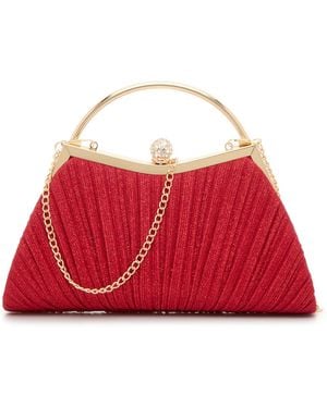 Kelly & Katie Glitter Pleated Satchel - Red