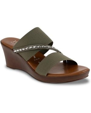 Italian Shoemakers Marcia Wedge Sandal - Brown
