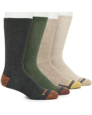 Timberland Performance Cushioned Crew Socks 4 Pack - Black