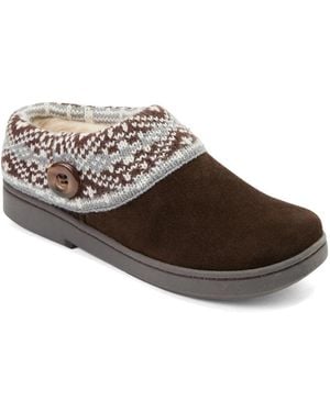 Clarks Fair Isle Sweater Clog Slipper - Brown