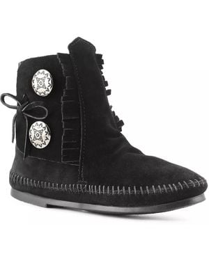 Minnetonka Two Button Western Bootie - Black