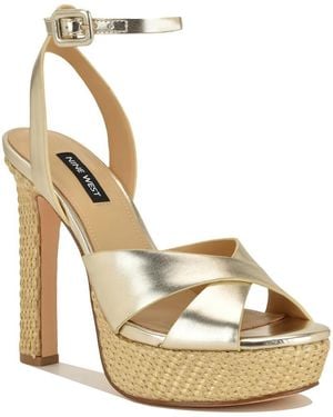 Nine West Weston Platform Sandal - Metallic