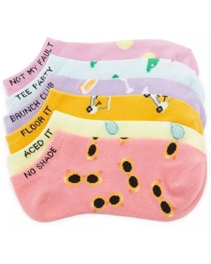 Mix No 6 Country Club No Show Socks 6 Pack - Pink