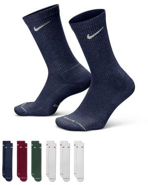 Nike Everyday Elevated Crew Socks 6 Pack - Blue