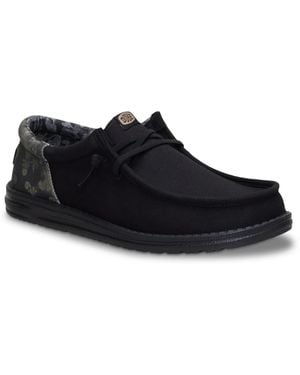 HEYDUDE Wally Funk Distressed Skulls Slipon - Black