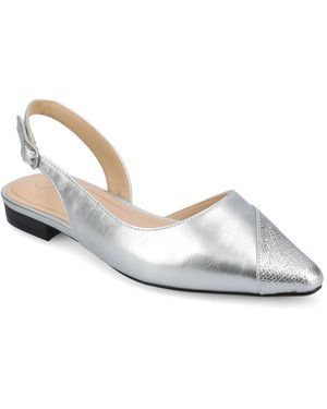 Journee Collection Wide Width Daphnne Flat - White