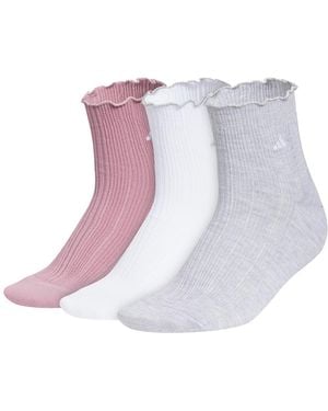 adidas Ruffle Ankle Socks 3 Pack - Black