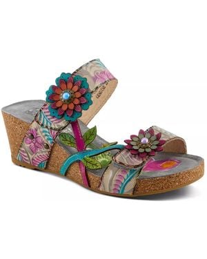 L'ARTISTE Moai Wedge Sandal - Blue