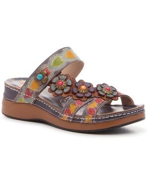 L'ARTISTE Hatzis Wedge Sandal - Brown
