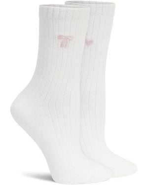 Lemon Embroidered Crew Socks 2 Pack - Black