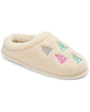 Dearfoams Holiday Novelty Clog Slipper - White