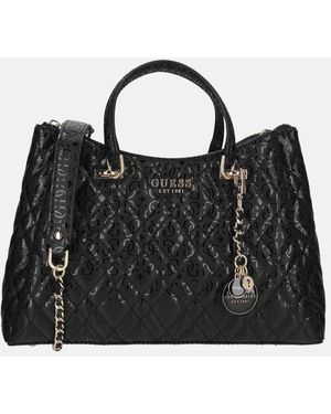 Guess Girlfriend Satchel Schoudertas Black - Zwart