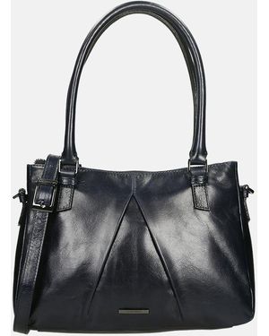 Claudio Ferrici Pelle Vecchia Shopper M Navy - Zwart