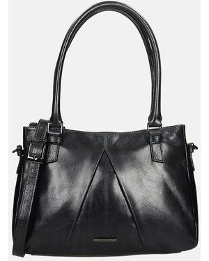 Claudio Ferrici Pelle Vecchia Shopper M Black - Zwart