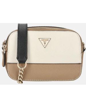 Guess Noelle Ii Camera Crossbody Tas Tan Multi - Naturel