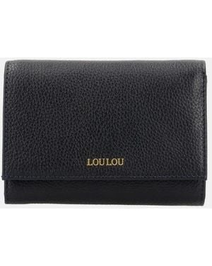 LouLou Essentiels Petite Fleur Portemonnee S Dark Blue - Zwart