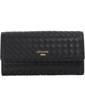 Dune Kokos Woven Leather Purse - Black