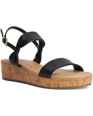 Dune Laliz Leather Flatform Sandal - Black