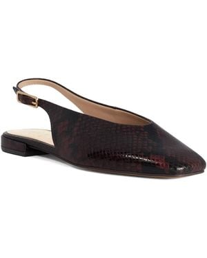 Dune Heartbeat Leather Slingback Ballet Flats - Blue