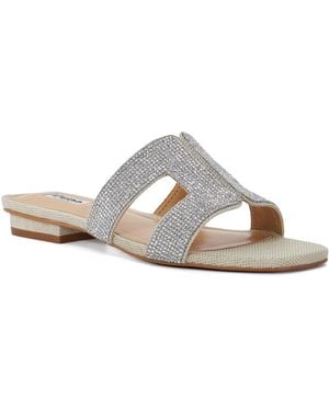Dune Loupe Smart Slider Sandals - Metallic