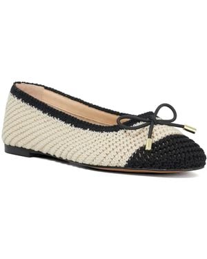 Dune Highland Textured Bow Detail Ballet Flats - Natural