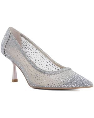 Dune Brivelle Mesh Embellished Court Shoes - Grey