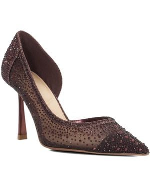Dune Cristelle Mesh Embellished Court Shoes - Brown