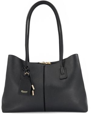 Dune Deserving L Tag-Detail Shoulder Bag - Black