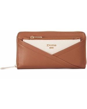 Dune Kelbey Crossover Detail Zip Around Purse - Brown