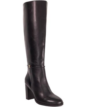 Dune Starlling Knee-High Block Heel Boots - Black