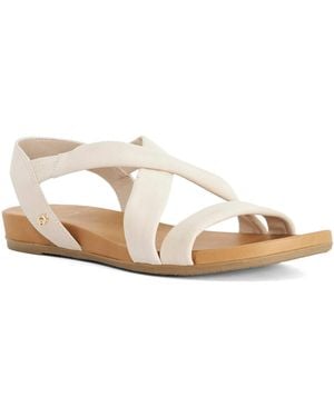 Dune Wf Landies Wide Fit Casual Sandals - Natural