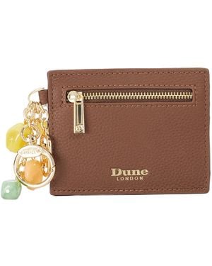 Dune Klub Leather Croc-Effect Purse - Brown