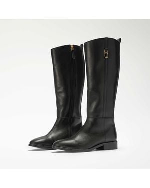 Dune Tanvie Leather Knee-High Boots - Black