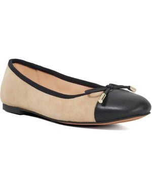 Dune Highest Toe Cap Ballet Pump - Natural