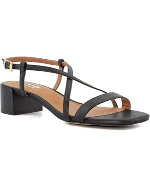 Dune Jaskell Low Block Heel Sandals - Brown