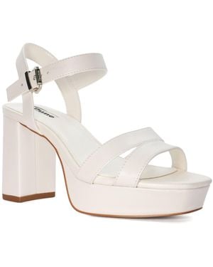 Dune Madewithlove Leather Platform Wedding Heels - White