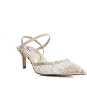 Dune Charismatic Mesh Diamante Slingback Shoes - Metallic