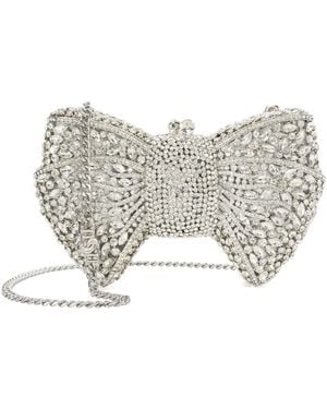 Dune Enchant Embellished Bow Clutch Bag - Grey