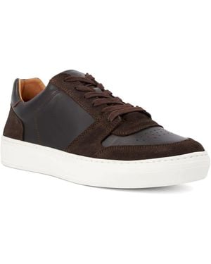 Dune Tawly Leather Cup Sole Trainers - Brown