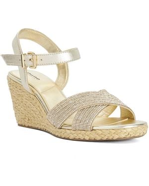 Dune Kyro Raffia Wedge Sandals - Metallic