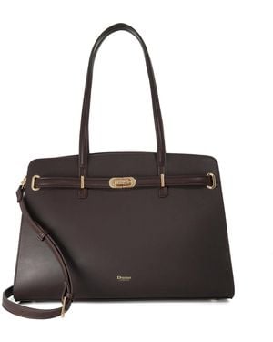 Dune Define Long Handle Leather Shoulder Bag - Black