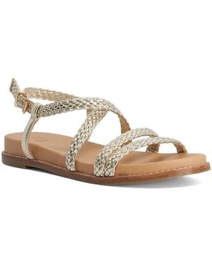 Dune Laite Braided Flat Sandals - Brown
